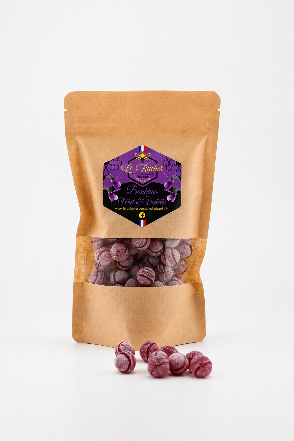 Bonbons artisanaux au miel et à la violette – Sachet de 150 g