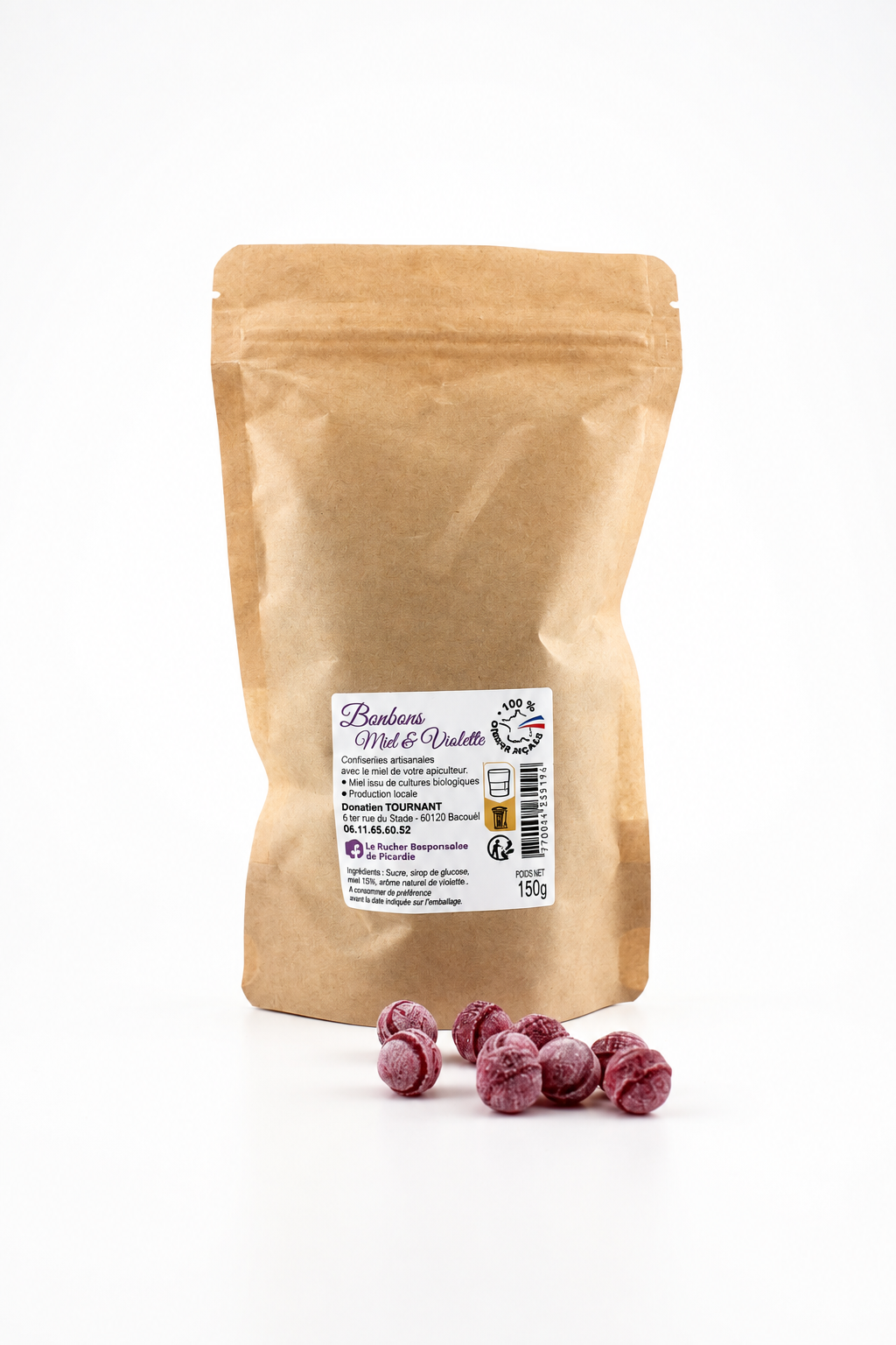 bonbons artisanaux miel violette,